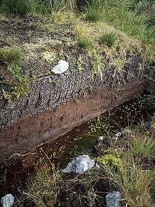 Detail of turf cutting, Connemara, Co Galway, Ireland
