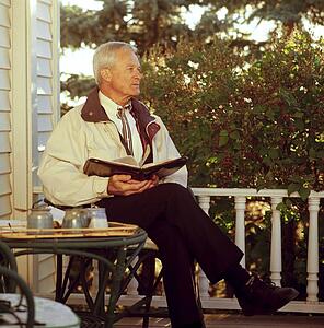 Man looking away while having devotions
