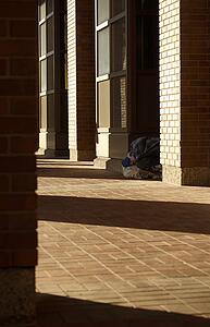 A brick courtyard