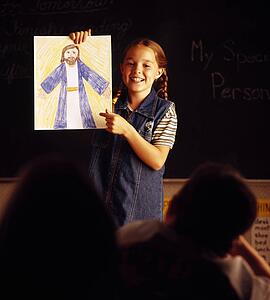 Child with picture of Jesus