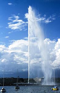 A fountain in Lake Geneva, Switzerland