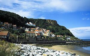 Shoreline town in Yorkshire, England