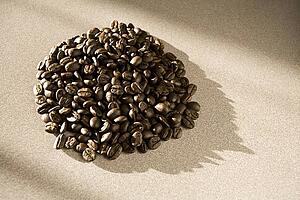 Coffee beans in a pile