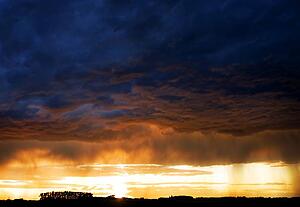 Dark clouds, sunset