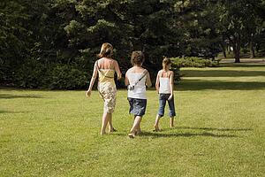 Family walking in the park