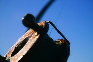 Closeup of a fishing reel