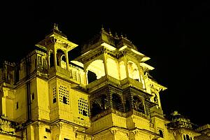 City Palace at Night, Udaipur, Rajasthan, India
