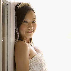 Portrait of a bride looking at viewer