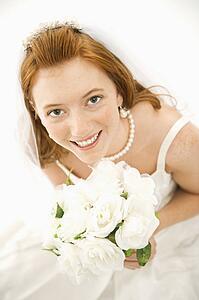 Bride holding bouquet
