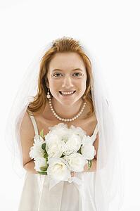 Bride holding bouquet 