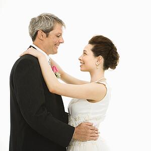 Groom and bride dancing