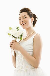 Portrait of bride with bouquet