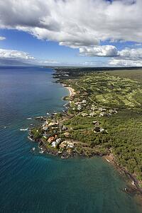 Aerial of Maui, Hawaii coastline