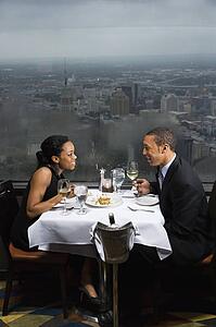 Couple having dinner at the Tower of the Americas in San Antonio Texas