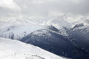 Scenic shot of moutain peaks in Whistler, Canada.