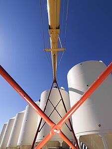 Metal grain storage silo facility 