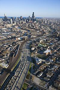 Aerial view of Chicago, Illinois