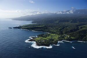 Aerial view of Maui, Hawaii coastline