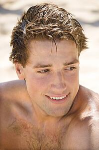 Handsome man on beach