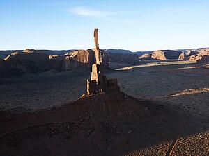 Totem Pole sandstone rock formation in Monument Valley, Utah