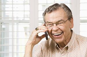 Senior man talking on cellphone