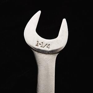 Detail of metal crescent wrench