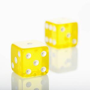 Two yellow dice. 