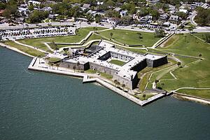 Aerial view of Castillo de San Marcos National Monument in Saint Augustine, Florida