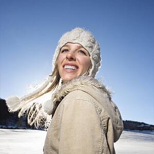 Woman outdoors in winter attire