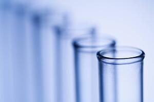 Test tubes with blue tint.