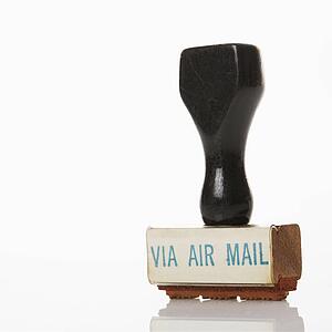 Rubber stamp for air mail