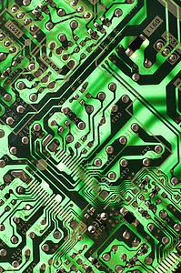 Green circuit board detail.
