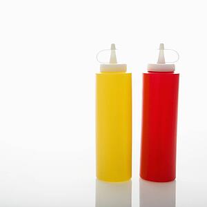 Plastic ketchup and mustard