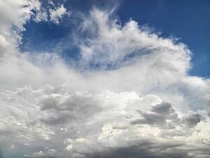 White clouds in blue sky