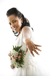 Bride showing ring