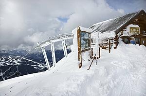 Ski patrol office at top of slope in Whistler, Canada.