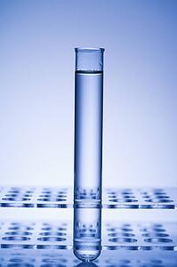 Test tube with blue tint.