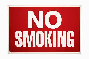 Red no smoking sign.