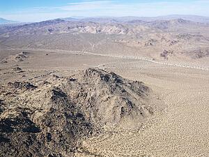 California desert with mountain range in background