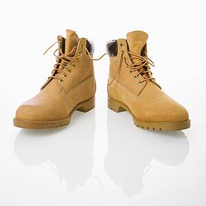 Pair of tan construction boots 