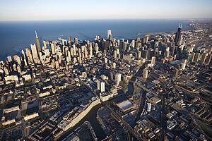 Aerial view of Chicago, Illinois