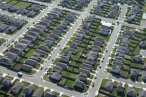 Aerial view of suburb
