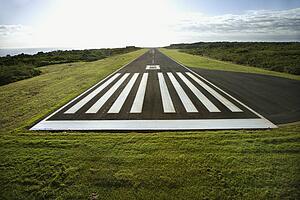 Aerial view of airplane landing field on Maui Hawaii