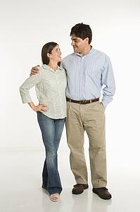 Couple standing smiling 