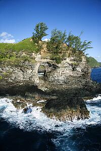 Rocky coast in Pacific ocean in Maui, Hawaii