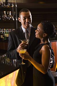 Couple having drinks at the bar