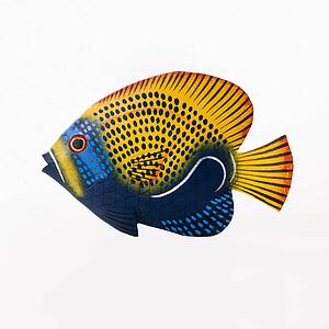 Colorful painted fish sculpture