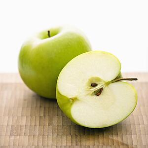 Still life of green apples.