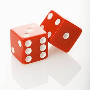 Two red dice