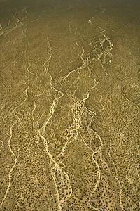 Aerial of Arizona, landscape with runoff channels